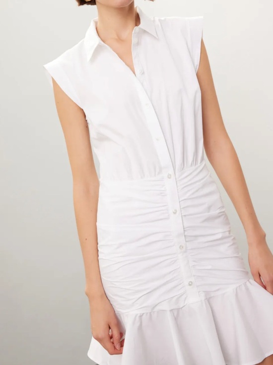 Veronica Beard Dresses & Skirts - Veronica Beard Ruched Button-Front Shirt Dress